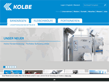 Tablet Screenshot of kolbe-foodtec.com